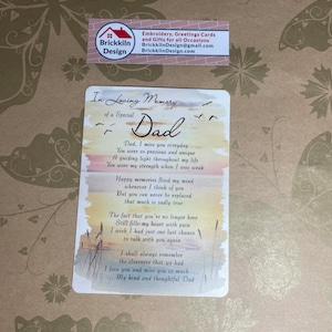 In Loving Memory of a Special Dad Graveside Card Plastic A5