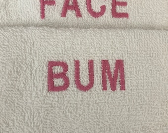 Face Bum Wash Cloth Wash Set available with FREE personalisation