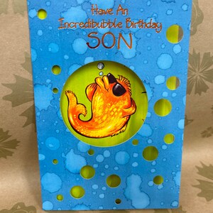 Happy Birthday Son Goldfisch Grußkarte