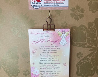 In Loving Memory of a Special Little Angel Graveside Card Plastic A5