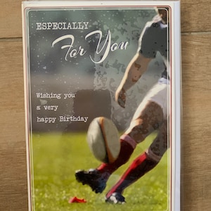 Carte de voeux joyeux anniversaire rugby