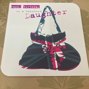 Fabuleux sac à main fille Union Jack Carte d’anniversaire