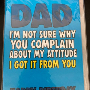 Feliz cumpleaños papá se queja actitud Niños Tarjeta de felicitación
