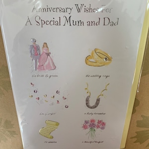 ママとパパの結婚記念日のグリーティングカード