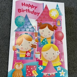 Girls Castle Biglietto di auguri di buon compleanno
