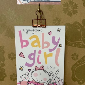 Nouveau bébé fille/nouvelle carte de voeux d'arrivée