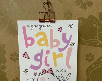 New Baby Girl / New Arrival Greetings Card