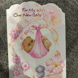 Carte de voeux pour ma femme à l'occasion de la naissance de notre petite fille