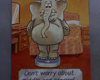 Middle Age Elephant Naughty funny greetings card