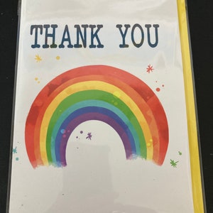 Gracias tarjeta de felicitación del arco iris