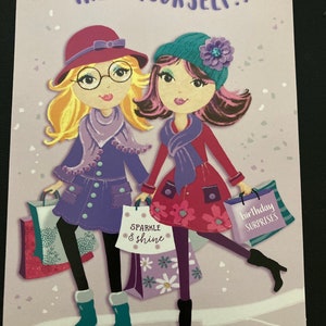 Treat Yourself Shopping Happy Birthday Greetings Card