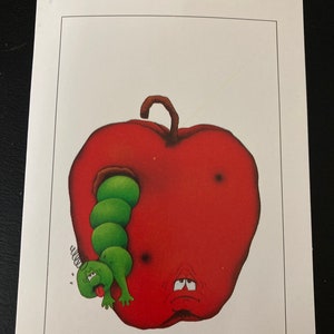 Me siento como una manzana podrida sintiéndose mal tarjeta de felicitación en blanco