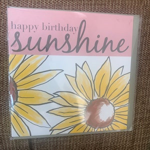 Cartão de felicitações de feliz aniversário de girassol