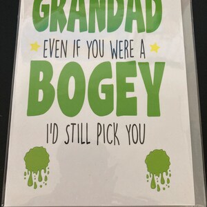 Grandad Bogey I'd Pick You Grußkarte - Vatertag - Alles Gute zum Geburtstag Grußkarte
