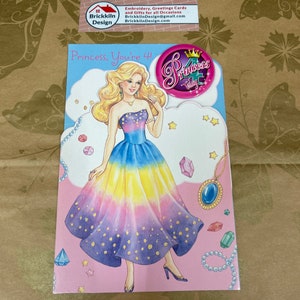 Happy 4th Birthday Princess with Badge Greetings Biglietto di auguri per bambini