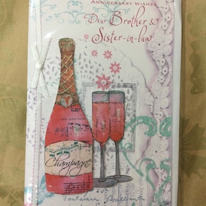 Grande carte de voeux 3D pour anniversaire de mariage, grand frère et belle-soeur