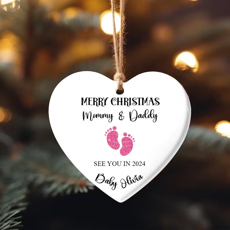 Mommy and Daddy Merry Christmas See You in 2024 Ornament PNG Etsy