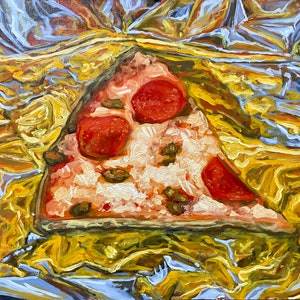Pizza, Original Oil Painting