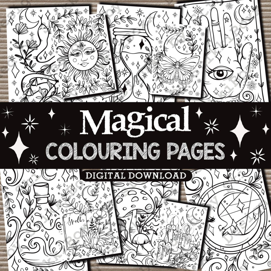 Esoteric Colouring In Witchy Colouring Pages, Magical Esoteric Designs, Celestial Prints ...