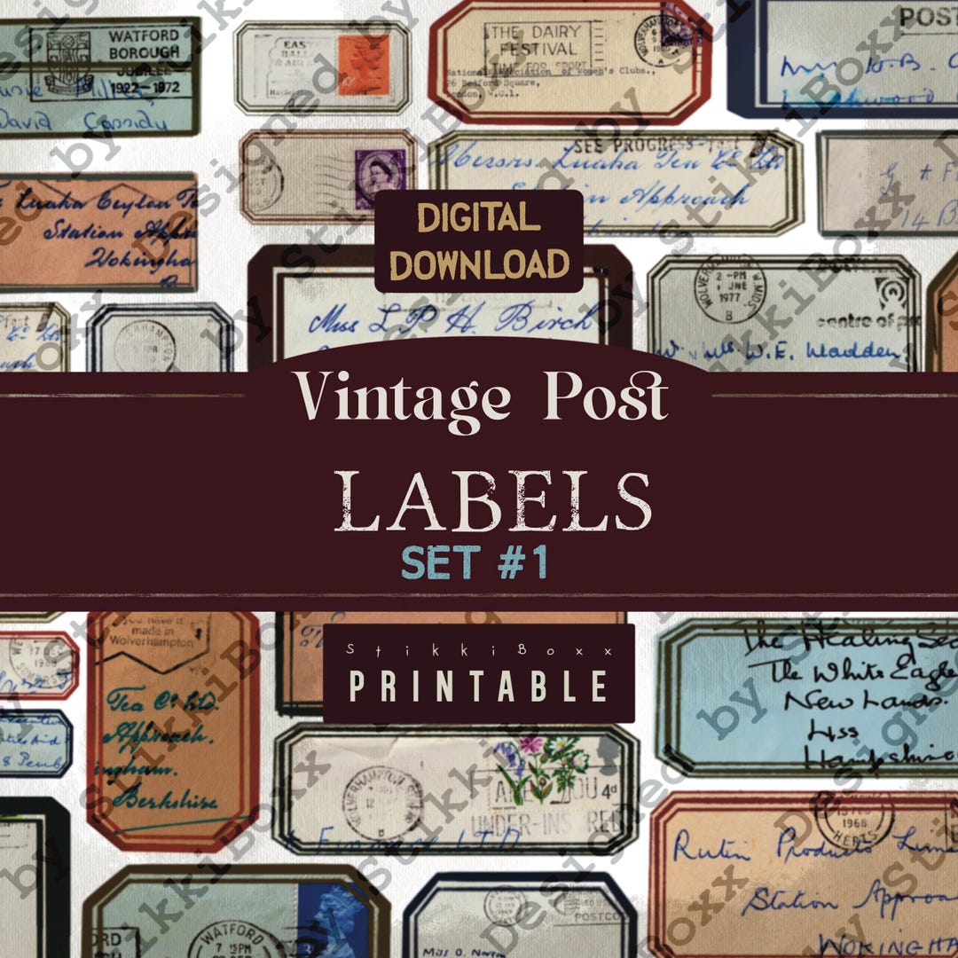 Vintage Ephemera, Old Letters, Printable Labels, Junk Journal Kit ...