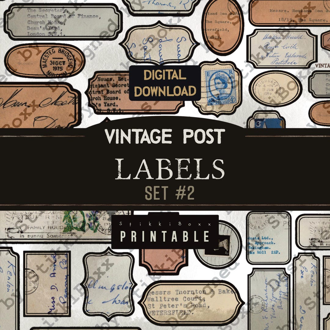 Vintage Ephemera, Old Letters, Printable Labels, Junk Journal Kit ...
