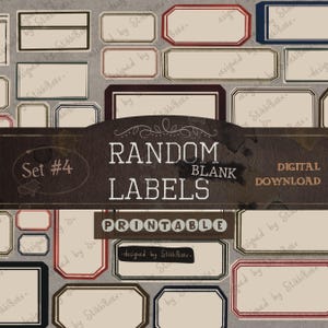 Vintage blanco etiketten voor potten, flessen en junkjournaling (digitale download)