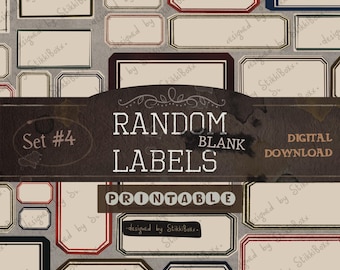 Vintage Blank Labels for Jars, Bottles and Junk Journaling (Digital Download)