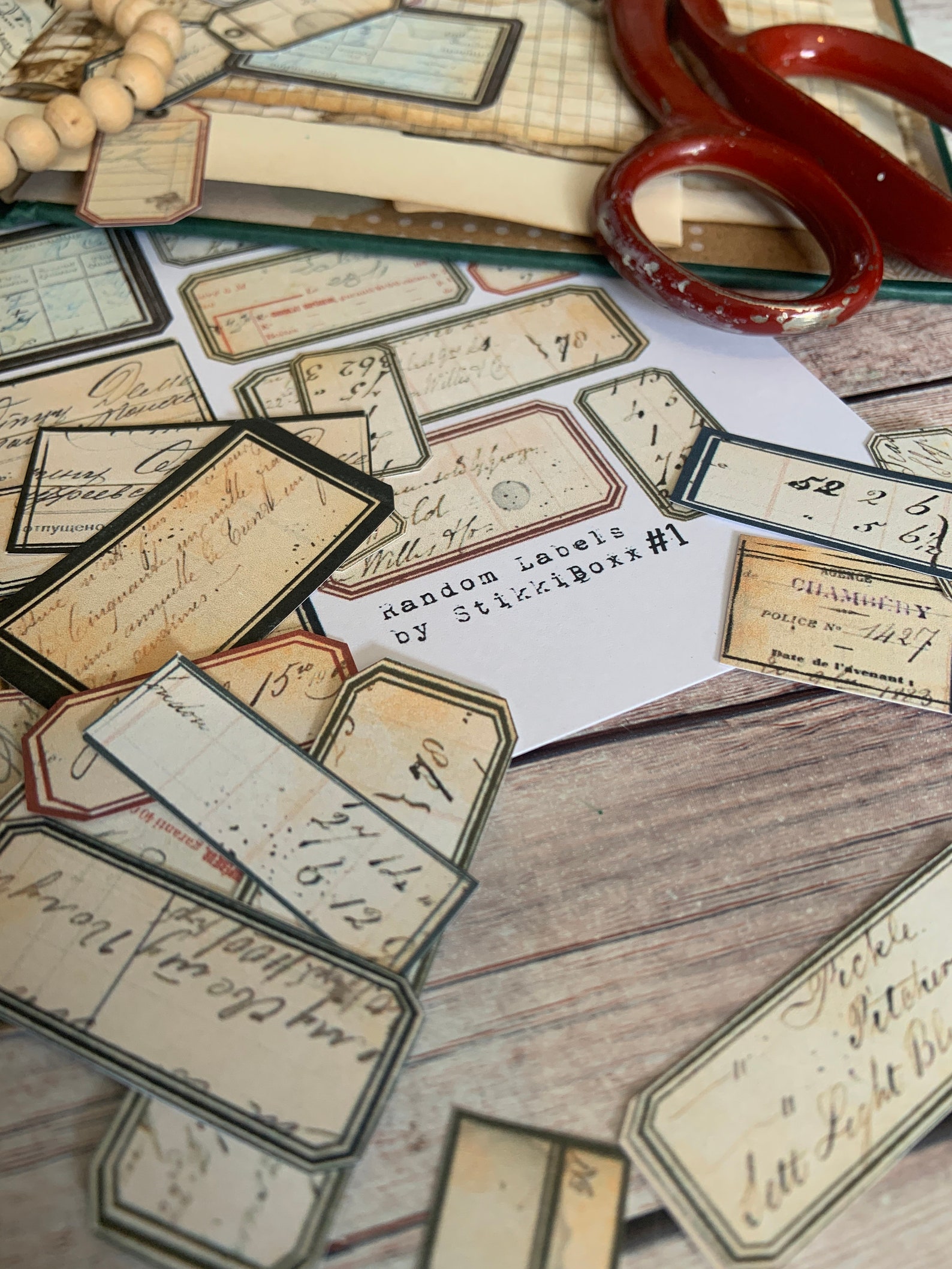 Random Vintage Label Tags for Junk Journaling Style Decorative Ephemera ...