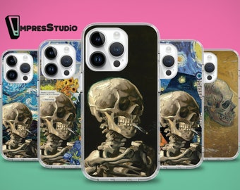 Funda de teléfono con esqueleto de Vincent Van Gogh para iPhone 16e 16 15 14 13 12, funda para Samsung S25 S24 FE A16 A54, funda para Pixel 9 8 7
