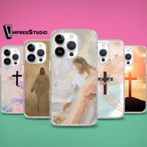 Custodia per telefono Jesus Cross per iPhone 16e 16 15 14 13 12 custodia per Samsung S25 S24 FE A16 A55 A35 A15 custodia per Pixel 8 pro