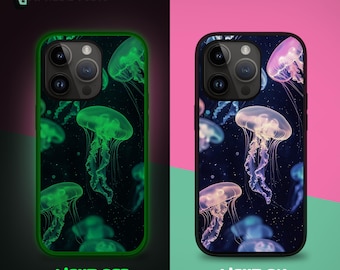 Funda de teléfono Jellyfish Glow in the Dark para iPhone 17 Air 16e 16 15, funda para Samsung S25 S24 FE A16 A55, funda para Pixel 10