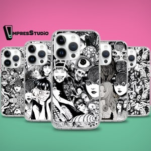 Halloween Japanese Horror Anime phone case for iPhone 16e 16 15 14 13 12 case for Samsung S25 S24 FE A16 A54 case for Pixel 9 8 7