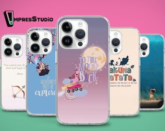 Funda para teléfono con ilustración de cita de animación clásica