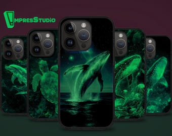Funda para teléfono Aurora Ocean que brilla en la oscuridad