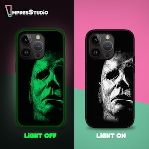 Glow in the dark Halloween Horror Handyhülle für iPhone 16e 16 15 14 13 12 Hülle für Samsung S24 FE A16 A55 A35 A15 Google Pixel 9 8 7