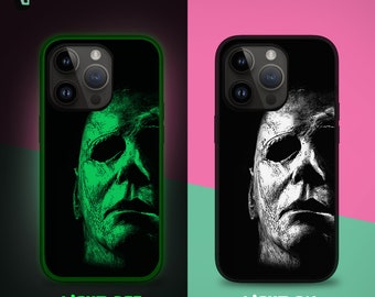Funda de teléfono que brilla en la oscuridad con diseño de Halloween Horror para iPhone 16e 16 15 14 13 12, funda para Samsung S24 FE A16 A55 A35 A15 Google Pixel 9 8 7