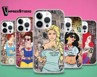 Funda de teléfono con diseño de princesa punk y anime para iPhone 17, Air 16e, 16 y 15, funda para Samsung S25, S24 FE, A16 y A55, funda para Pixel 10