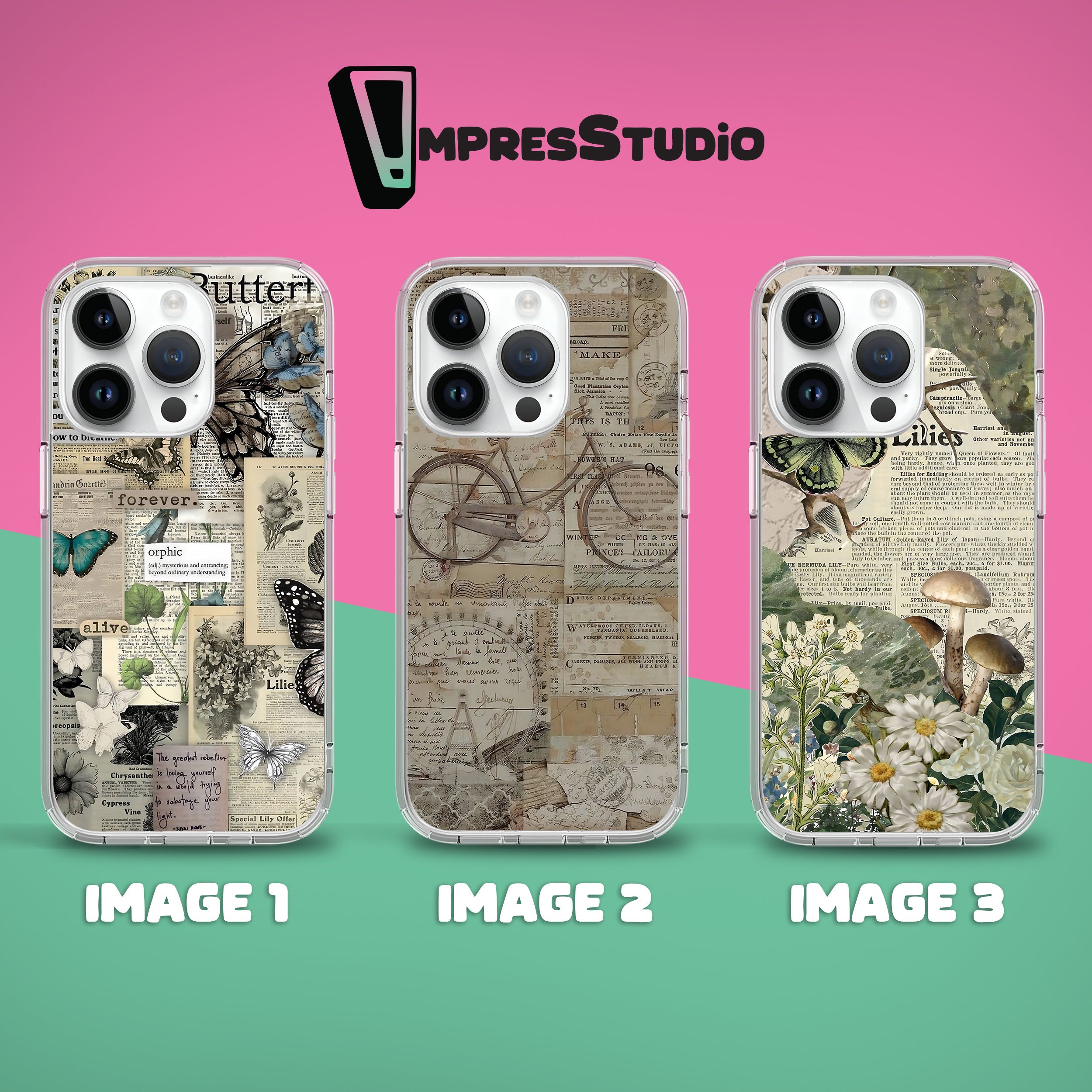 Phone Case Epaper Newspaper Collage Aesthetic Phone Case for iPhone 16e 16 15 14 13 12 ...