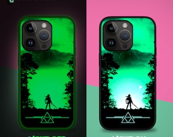 Funda para teléfono con diseño del videojuego The Legend of Zelda que brilla en la oscuridad para iPhone 17, Air 16e, 16, 15, Samsung S25, S24 FE, A16, A55, Pixel 10
