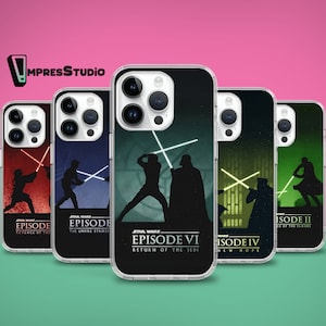 Custodia per telefono grafica ispirata a Star Wars per iPhone 16e 16 15 14 13 12, custodia per Samsung S25 S24 FE A16 A55 A35 A15, custodia per Pixel 8 pro