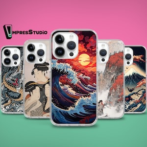 Japanese Art phone case for iPhone 16e 16 15 14 13 12 case for Samsung S25 S24 FE A16 A54 case for Pixel 9 8 7