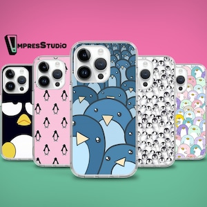 Niedliche Pinguin Handyhülle für iPhone 16e 16 15 14 13 12 Hütchen für Samsung S25 S24 FE A16 A54 Hütchen für Pixel 9 8 7