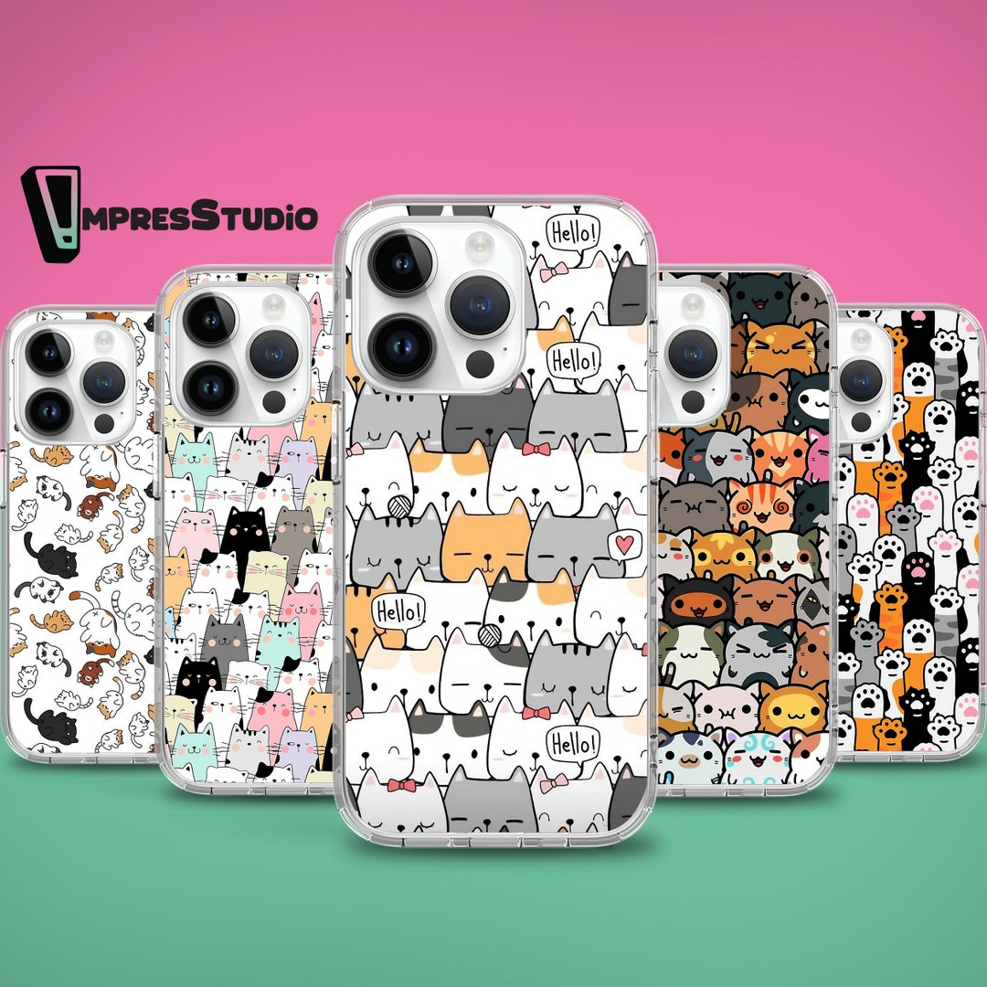 Cute Cartoon Cat Phone Case for iPhone Case 15 14 13 12 11 Case for