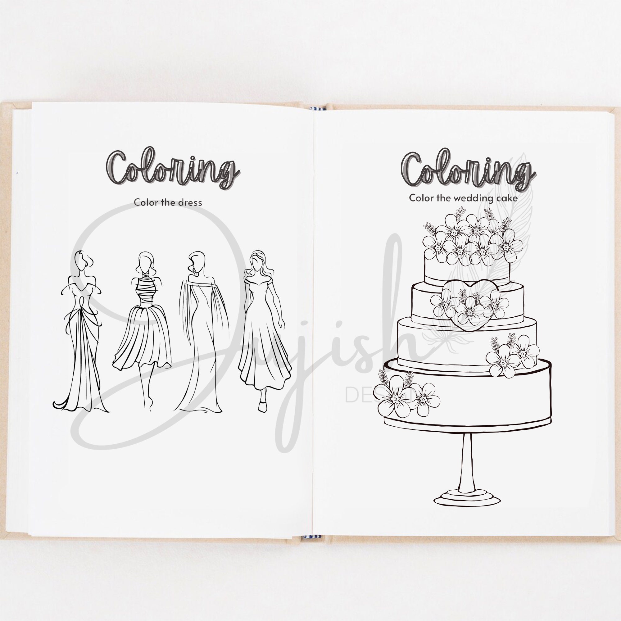 Wedding Activity Book Printable PDF, Wedding Coloring Pages for Kids ...