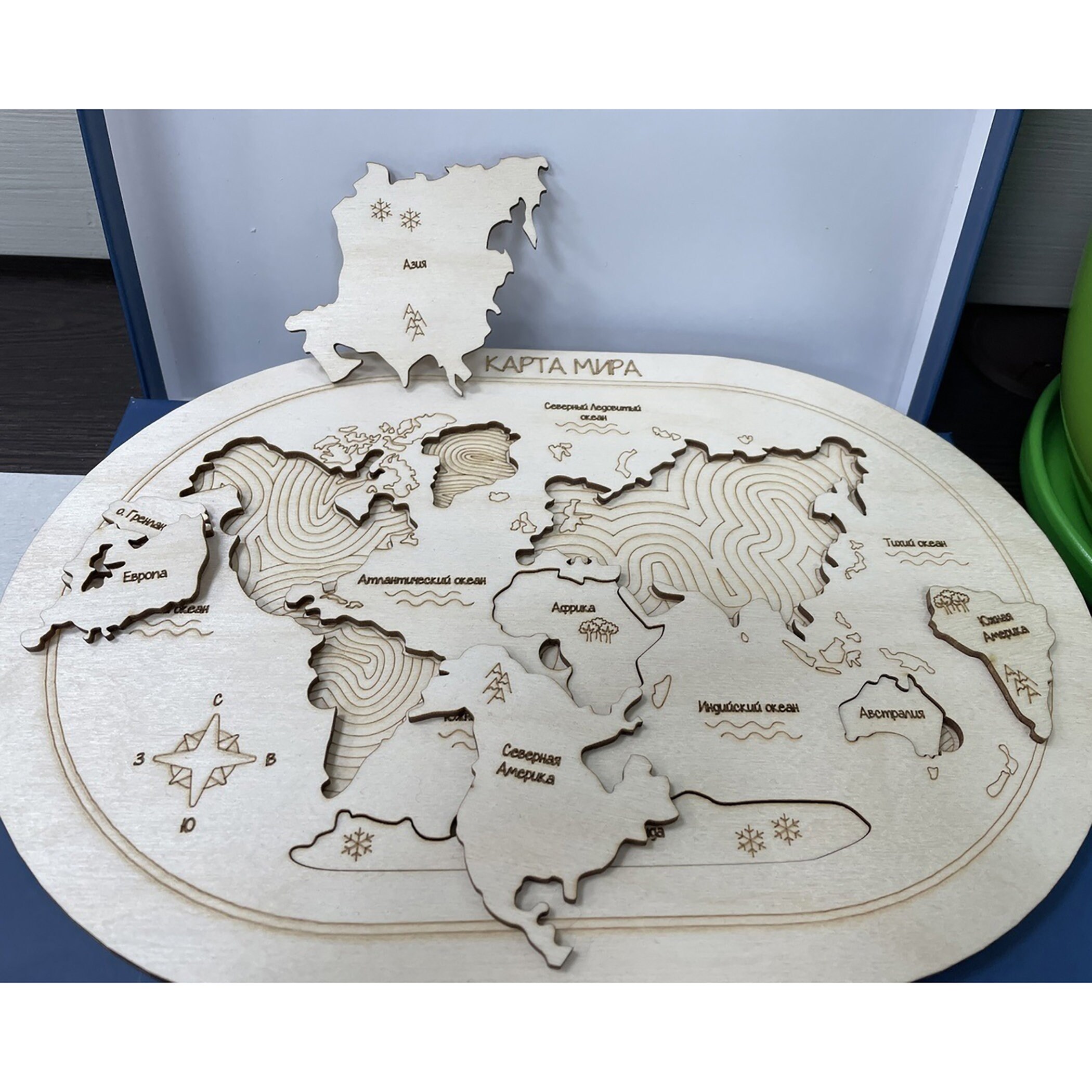 groet ZuidAmerika Vloeibaar Wooden world map puzzle - Etsy België