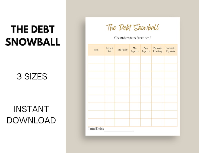 Dave Ramsey the Debt Snowball for Bullet Journal - Etsy