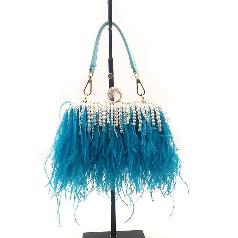 Heroneo Women's Feather Handbag