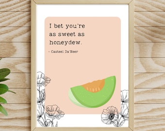 Sweet As Honeydew | Casteel Da'Neer | Aus Blut und Esche | Wandkunst | Buch Wand dekor | Buchtok Kunst | Mohn | FBAA Wandkunst | Booktok Wand