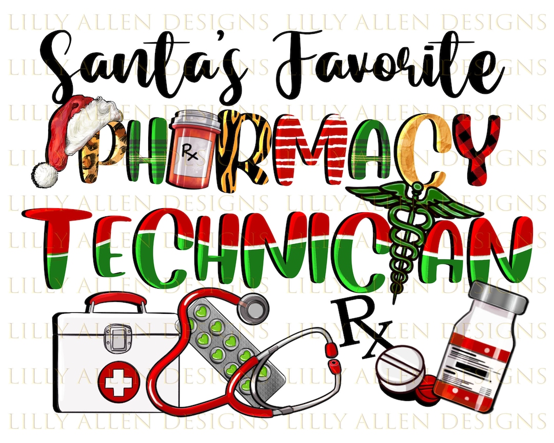 Western Santa's Favorite Pharmacy Technician Png Sublimation Design ...