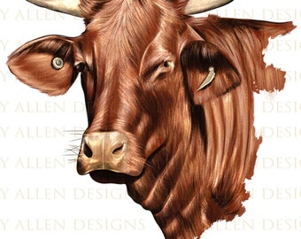 Santa Gertrudis png sublimation design download,  Cow png, animal png, Santa Gertrudis png design, sublimate designs download